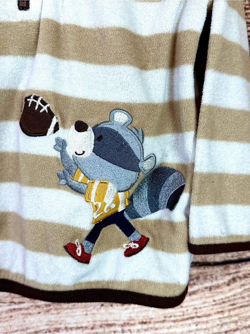 Child of Mine Toddler Boys Brown Striped I’m a Great Catch Sweatshirt 24 months